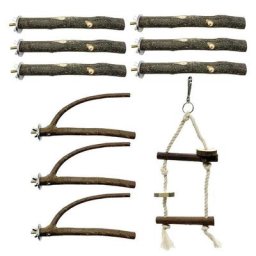 Bâton en bois pour perroquet d'oiseau debout perchoirs de perruche de calopsitte griffe de