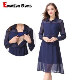 CY324 – robe d'allaitement à manches longues pour mamans vêtements de maternité pour femmes