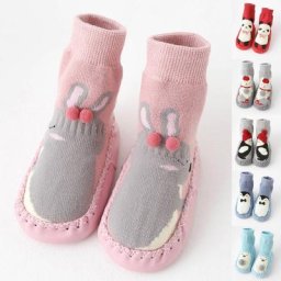 Chaussures d'automne et d'hiver pour filles et garçons chaussettes de sol mignonnes pour enfants en