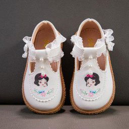 Disney-Chaussures en cuir Lolita Princess Elsa pour filles chaussures à semelle souple chaussures