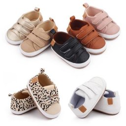 Chaussures coordonnantes à semelle souple pour bébé baskets décontractées pour nouveau-nés PU