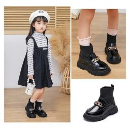 Bottes de princesse en cuir verni pour enfants de 1 à 15 ans nouvelles chaussettes coutures