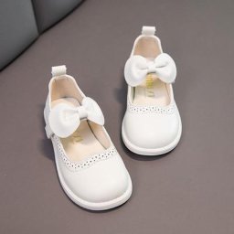 Chaussures de Princesse en Cuir avec Nœud Papillon pour Enfant Pantoufles pour Fille en Automne ou