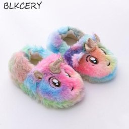 Mocassins en peluche pour bébés filles pantoufles pour tout-petits chaussures de maison chaudes