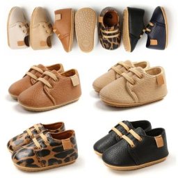 Chaussures plates à lacets pour les premiers pas des enfants de 0 à 1 an A2UB