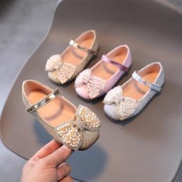 AINYFU-Chaussures de princesse en cuir papillon pour filles chaussures de danse anti-alds pour