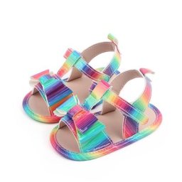 Pantoufles d'été pour bébé sandales de plage respirantes chaussures plates multicolores pour