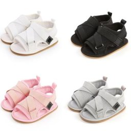Sandales unisexes en coton pour bébés chaussures de premiers pas d'été pour bébés garçons et