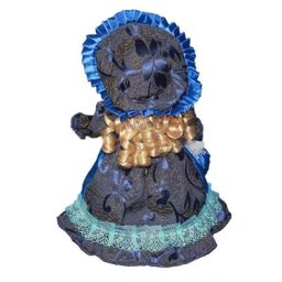 Poupée en porcelaine victorienne 77HD artisanat rétro collection yeux bleus chapeau robe sac à