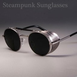 Lunettes de soleil rondes en métal rétro pour hommes et femmes Steampunk Designer de marque