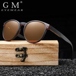 GM-Lunettes de soleil polarisées en bois pour hommes et femmes S5091 monture ronde lunettes de