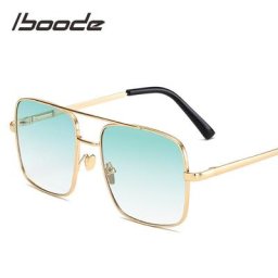 Iboode-Lunettes de soleil carrées à double faisceau pour hommes et femmes UV400 lunettes de
