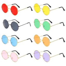 Lunettes De soleil Vintage UV400 pour femmes verres solaires colorés à monture ronde miroir en