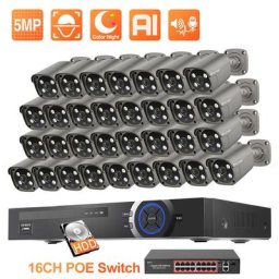 Techage-Système de caméra de sécurité POE 32CH 5MP kits de vidéosurveillance CCTV vision