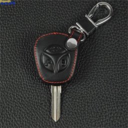 Jingyuqin 3 boutons en cuir clé de voiture étui clé sac couverture pour LADA Priora berline sport