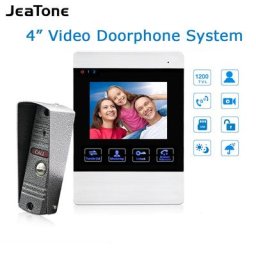 JeaTone-Système d'interphone vidéo 4 pouces sonnette d'extérieur sous caméra TVL déverrouillage