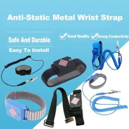Bracelet réglable sans fil ESD bande de poignet anti-leges métal noir décharge travail