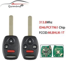 Clé télécommande à 3/4 boutons 313.8Mhz transpondeur ID46/PCF7961 pour voiture Honda Accord