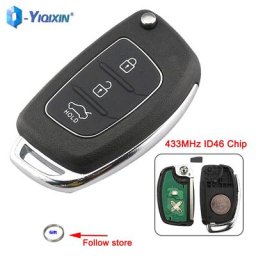 YIQIXIN – télécommande pliable à 3 boutons 433Mhz avec lame ID46 pour HIX35 IX25 IX45 Elantra