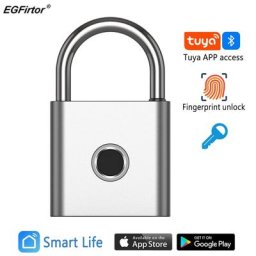 EGFirtor-Serrure de porte électronique étanche Tuya Bluetooth empreinte digitale clé de secours