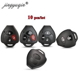 Jingyuqin – télécommande à 2/3/4 boutons 10 pièces coque de clé de voiture sans lame pour Toyota