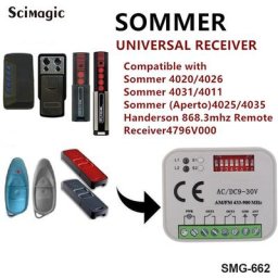 SOMMER 868MHz Garage télécommande récepteur 4020 TX03-868-4 4026 TX03-868-2 2CH 9-30V commande