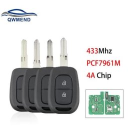 Clé à distance de voiture à 2 boutons puce 4A Renault Sandero Dacia Logan Lodgy Dokker Duster