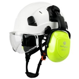 Casque de sécurité de construction CE avec visière à lunettes cache-oreilles casque rigide ABS