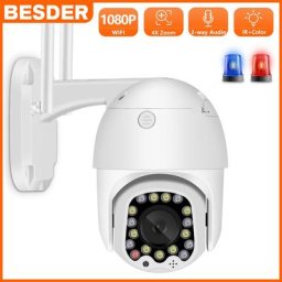 BESDER-Caméra de surveillance PTZ IP WiFi HD 1080p dispositif de sécurité sans fil étanche avec