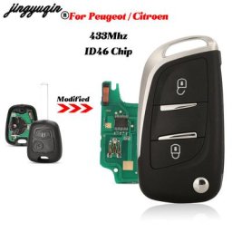Jingyuqin-Clé télécommande intelligente à 2 boutons pour KIT 307 433Mhz puce ID46 lame HU83/VA2