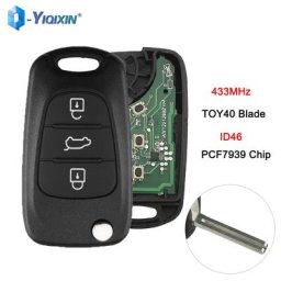 YIQfeast-Puce ID46 à distance rabattable pour clé de voiture lame pour Hyundai i30 Fête 35 TOY40