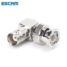 ESCAM – adaptateur de câble Coaxial RF connecteur BNC mâle en forme de L à Angle droit vers femelle