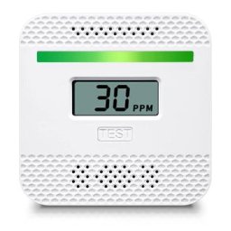 Dispositif de détection d'alarme de CO en monoxyde de carbone avec écran numérique LCD blanc