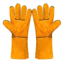 Gants en Cuir de Vache à Deux Couches pour Soudeur Résistant à l'Usure Isolation Thermique à Haute
