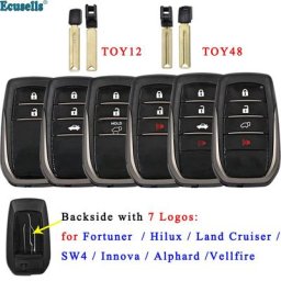 Coque de clé télécommande intelligente 2/3/4 boutons pour Toyota VELLFIRE /FORTUNER/ LAND CRUISER /