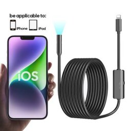 Caméra Endoscope 8MM pour iPhone APPLE Lightning Cars étanche IP68 8 led boroscope d'inspection