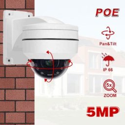 Caméra de surveillance extérieure PTZ IP PoE HD 5MP/min dispositif de sécurité domestique sans fil