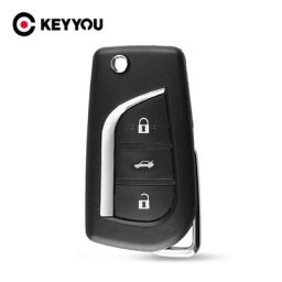 KEYYOU – clé de voiture pliable à 3 boutons 10 pièces étui vierge pour télécommande Toyota Corolla