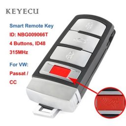 Keyecu – clé télécommande intelligente à 4 boutons 315MHz ID48 pour voiture VW Passat 2006 2007