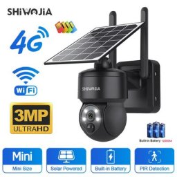 WinterWOJIA-Caméra solaire PTZ sans fil caméra solaire extérieure panneau solaire audio