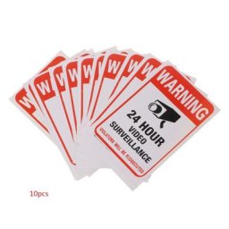 Lot d'autocollants de vidéosurveillance en PVC 10 pièces/lot panneaux d'avertissement étanche