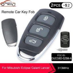 KEYECU – clé télécommande de voiture mise à niveau 313MHz Fob 3 boutons pour Mitsubishi éclipse