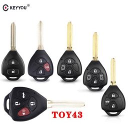 KEYYOU – 2/3/4 boutons de télécommande de voiture pour Toyota RAV4 Auris Prado Tarago Camry Corolla