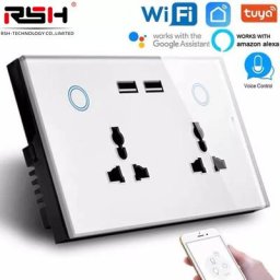 Tuya – prise murale intelligente WIFI USB prise électrique universelle 15a interrupteur tactile