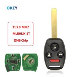 Okey – clé télécommande à 2/313.8 boutons pour voiture CR-V MHz pour Honda Accord Element HR-V 3/4