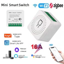 Mini interrupteur intelligent WiFi Zigbee interrupteurs d'éclairage 16A contrôle bidirectionnel