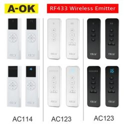 A-OK ACree/AC114 RF433 émetteur sans fil 1/2/6/16 canaux télécommande A-OK RF433 moteur de