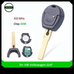 DIYKEY-Clé de tête d'origine à 2 boutons OEM pour VW 433MHz puce ID48 télécommande de voiture de