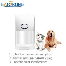 Nouveau détecteur infrarouge 433MHz sans fil pour animaux de compagnie alarme inférieure à 25kg