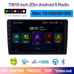 Autoradio Android 2 DIN IPS DSP GPS WIFI Bluetooth lecteur de limitation pour Toyota